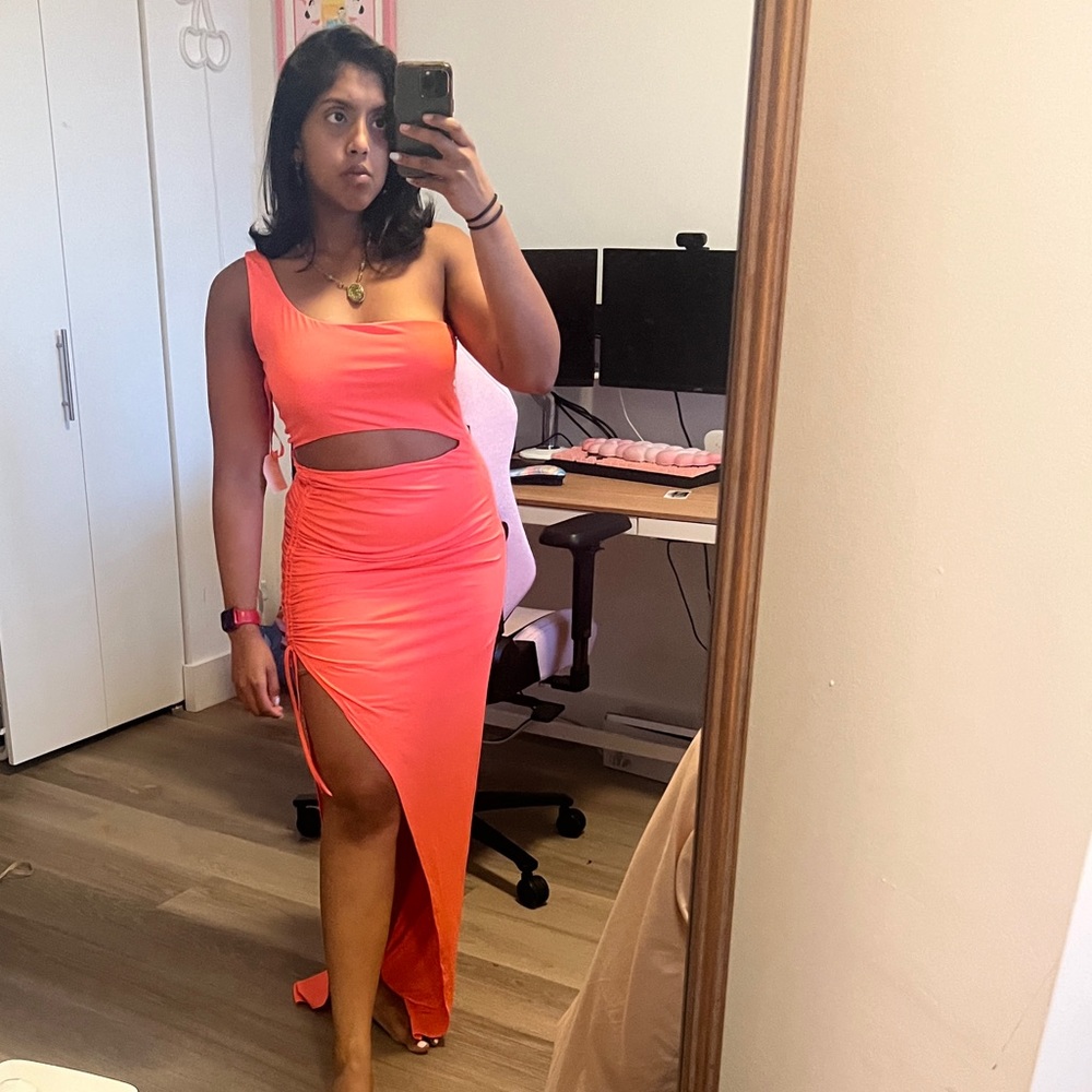 Super down Neon Coral Dress